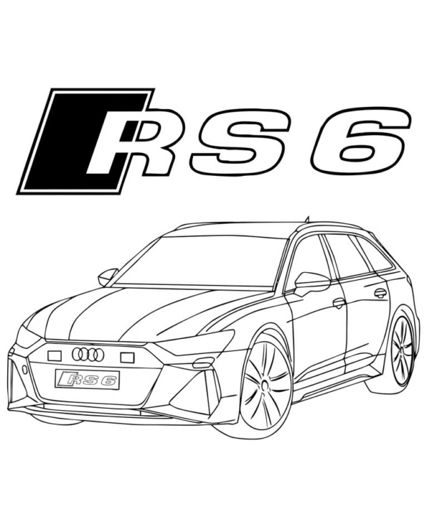 Kleurplaat Audi RS6 Elok eu