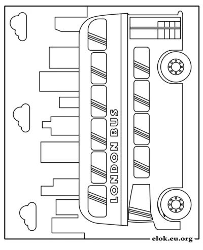 Londense Bus Kleurplaat
